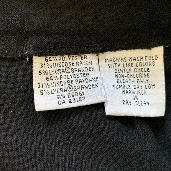 Talbots Stretch Pants Women Size 10 Side Zip Straight Leg Black Zip Pockets - Picture 6 of 7